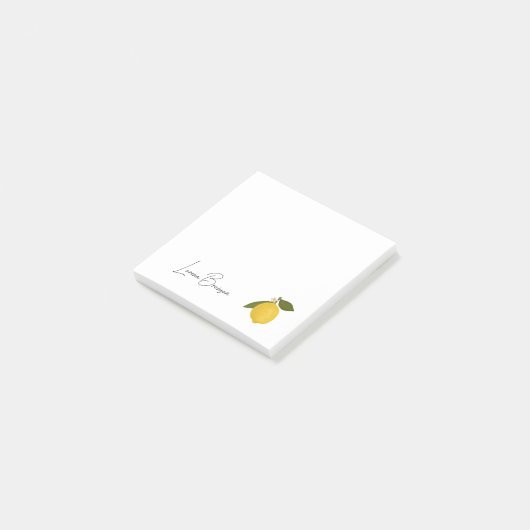 Yellow Lemon with Green Leaves | Fresh Citrus Post-it® Notes (Schuin)