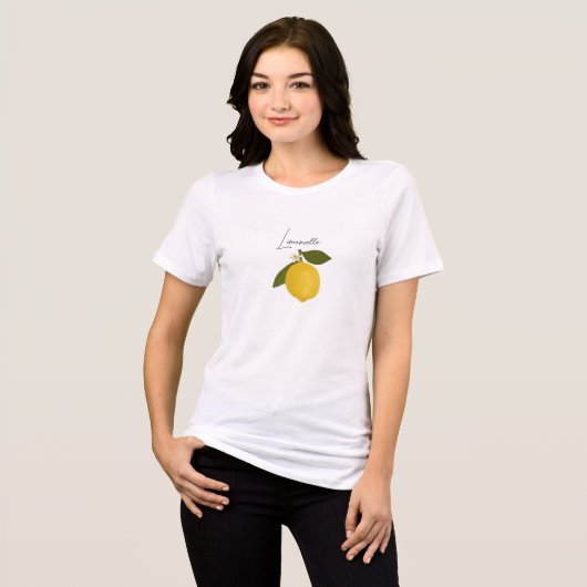 Yellow Lemon with Green Leaves | Fresh Citrus  Tri-Blend Shirt (Voorkant volledig)
