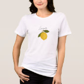 Yellow Lemon with Green Leaves | Fresh Citrus  Tri-Blend Shirt (Voorkant)