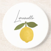 Yellow Lemon with Green Leaves | Fresh Citrus  Zandsteen Onderzetter (Voorkant)