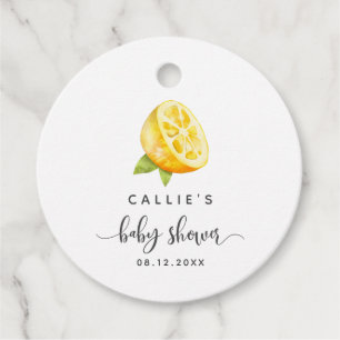 Yellow Lemon Zomer Baby shower Bedankjes Labels