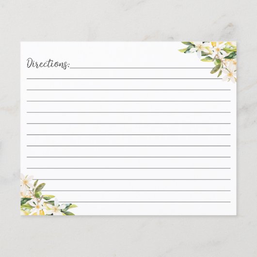 Yellow Lemons and White Flowers Family Recept Kaar (Achterkant)