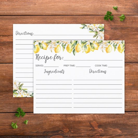 Yellow Lemons and White Flowers Family Recept Kaar