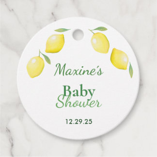 Yellow Lemons Baby shower Bedankjes Labels