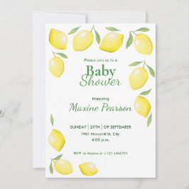 Yellow Lemons Baby shower Kaart