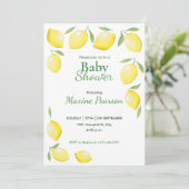 Yellow Lemons Baby shower Kaart (Staand voorkant)
