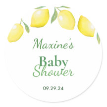 Yellow Lemons Baby shower Sticker