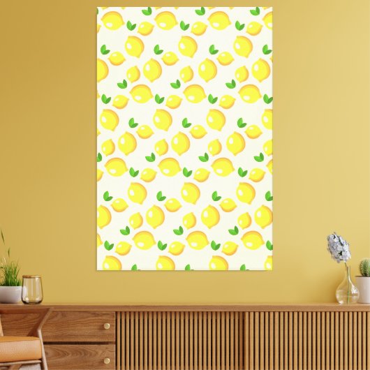 Yellow Lemons Canvas Print (Insitu (Woonkamer))