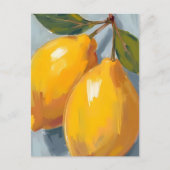 Yellow Lemons Citrus Waterverf Briefkaart (Voorkant)