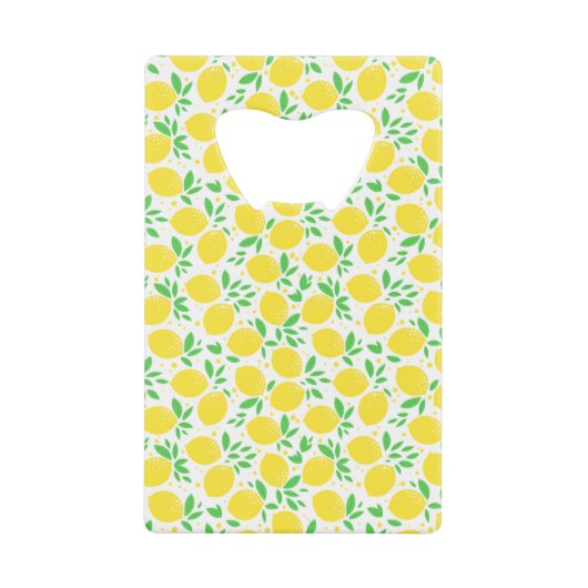 Yellow Lemons Credit Kaart flesopener Creditkaart Flessenopener (Voorkant)