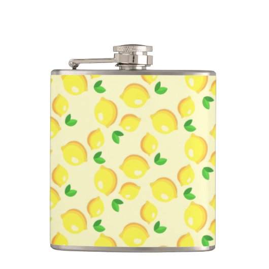 Yellow Lemons Flask Heupfles (Voorkant)