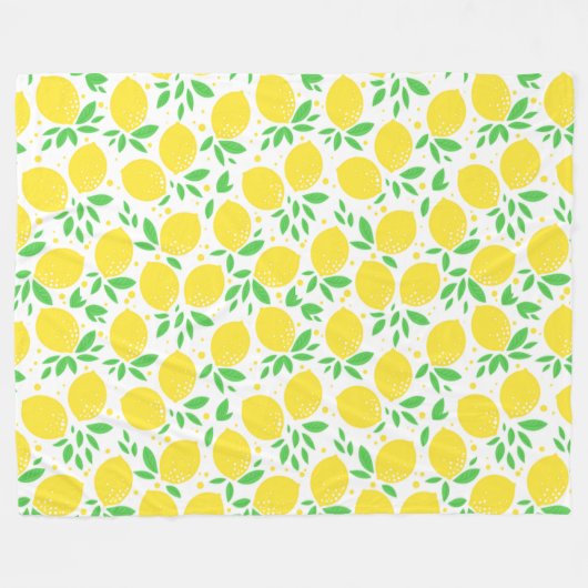 Yellow Lemons Fleece Blanket (Voorkant (Horizontaal))
