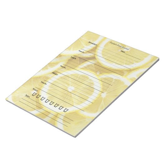 Yellow Lemons Food Journal - Simple Day Meal Diary Notitieblok (Schuin)
