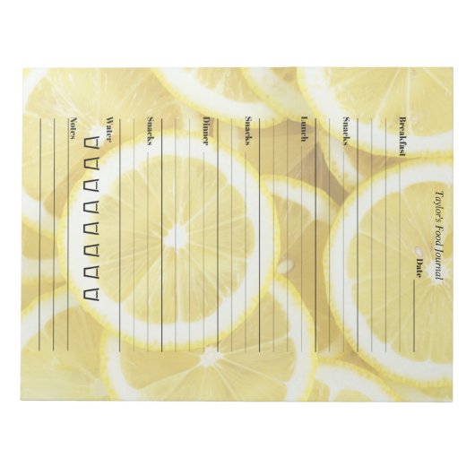 Yellow Lemons Food Journal - Simple Day Meal Diary Notitieblok (Voorkant)