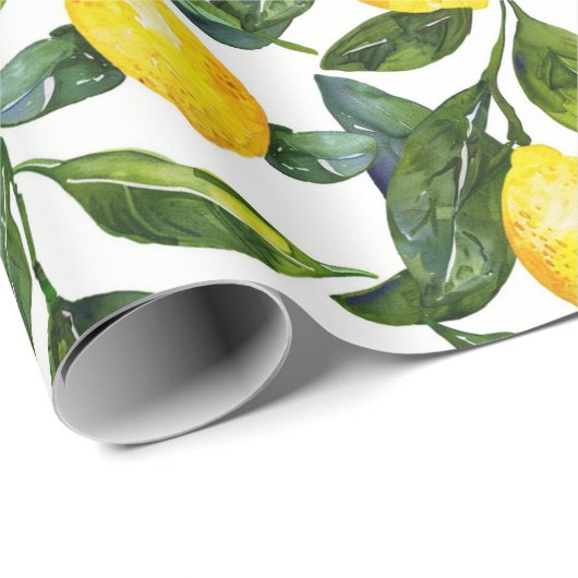 Yellow Lemons Housewarming Cadeaupapier (Rol Hoek)