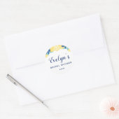 Yellow Lemons Mint Groen en Blauw Vrijgezellenfees Ronde Sticker (Envelop)