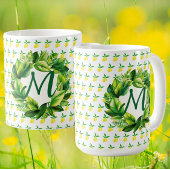 Yellow Lemons Monogram  Koffiemok