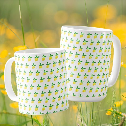 Yellow Lemons Monogram  Koffiemok