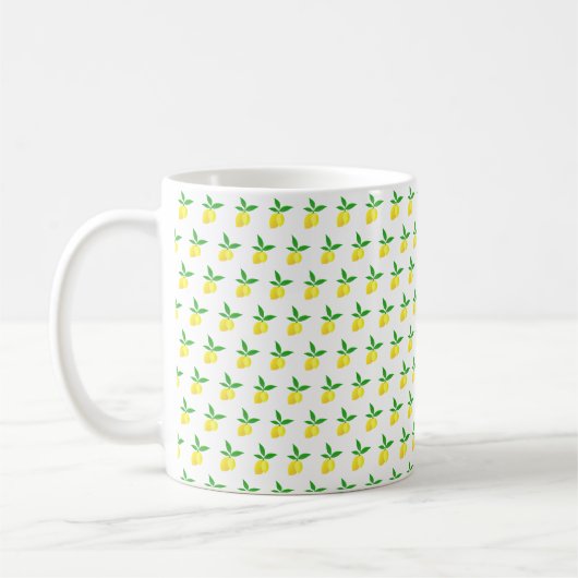 Yellow Lemons Monogram  Koffiemok (Links)