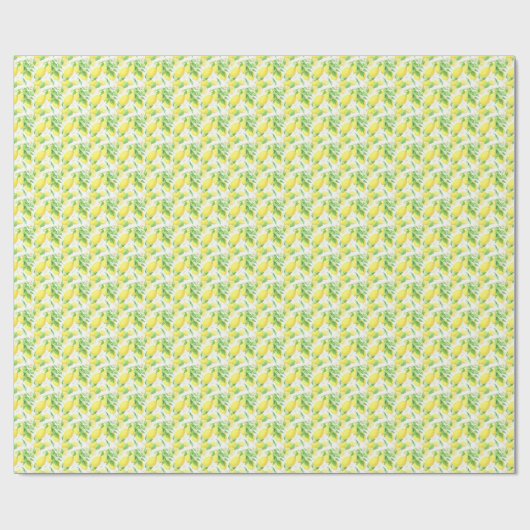 Yellow Lemons Pattern Cadeaupapier (Vlak)
