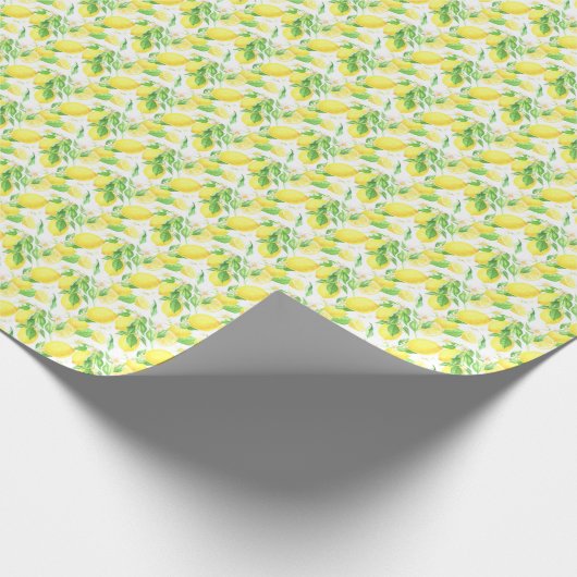 Yellow Lemons Pattern Cadeaupapier (Hoek)