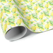 Yellow Lemons Pattern Cadeaupapier (Rol Hoek)