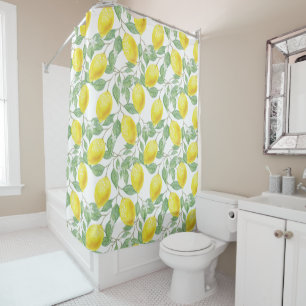 Yellow Lemons Pattern Douchegordijn