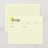 Yellow Lemons Recept Kaart, Huisverwarmend Nieuw H (Voorkant / Achterkant)