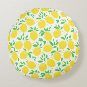 Yellow Lemons Round Pillow Rond Kussen