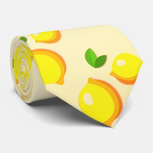 Yellow Lemons Stropdas (Opgerold)