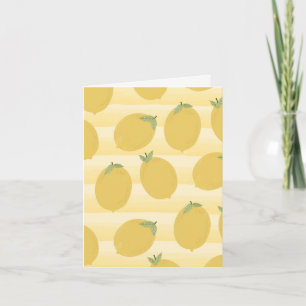 Yellow Lemons Summer Fruit Bright Birthday Party Kaart