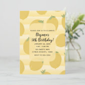 Yellow Lemons Summer Fruit Bright Birthday Party Kaart (Staand voorkant)