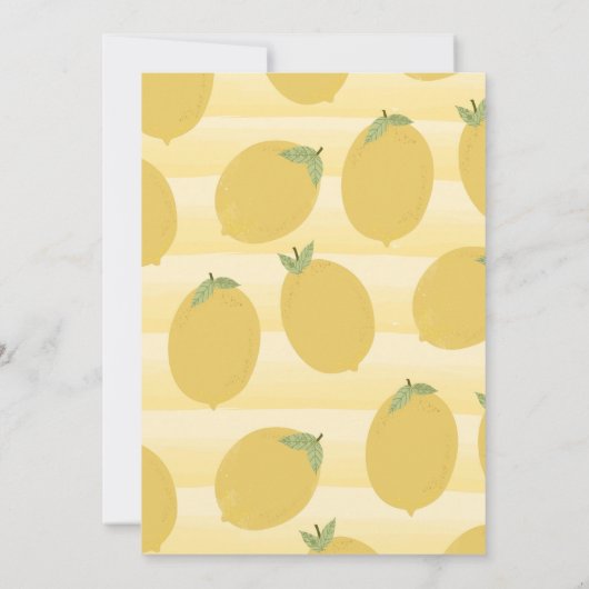 Yellow Lemons Summer Fruit Bright Birthday Party Kaart (Achterkant)