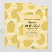 Yellow Lemons Summer Fruit Bright Birthday Party Kaart (Voorkant / Achterkant)