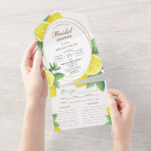 Yellow Lemons Vrijgezellenfeest Recept All In One Uitnodiging (Afscheurbaar)