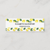 Yellow Lemons Watercolor Pattern Mini Visitekaartje (Voorkant)