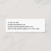 Yellow Lemons Watercolor Pattern Mini Visitekaartje (Achterkant)