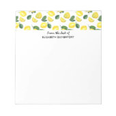 Yellow Lemons Watercolor Pattern Notitieblok (Voorkant)