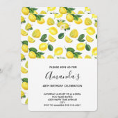 Yellow Lemons Waterverf Patroon Verjaardag Kaart (Voorkant / Achterkant)