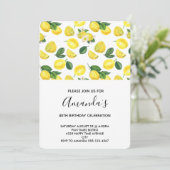 Yellow Lemons Waterverf Patroon Verjaardag Kaart (Staand voorkant)