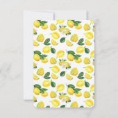 Yellow Lemons Waterverf Patroon Verjaardag Save The Date (Achterkant)