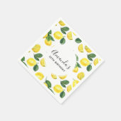 Yellow Lemons Waterverf Patroon Verjaardag Servet (Hoek)