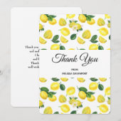 Yellow Lemons Waterverf Pattern Hartelijk dank Bedankkaart (Voorkant / Achterkant)