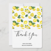 Yellow Lemons Waterverf Pattern Hartelijk dank Bedankkaart (Voorkant)