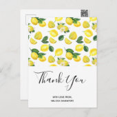 Yellow Lemons Waterverf Pattern Hartelijk dank Briefkaart (Voorkant / Achterkant)
