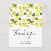 Yellow Lemons Waterverf Pattern Hartelijk dank Briefkaart (Voorkant)