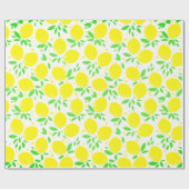 Yellow Lemons Wrapping Paper Cadeaupapier (Vlak)
