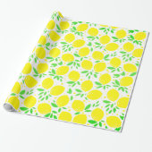 Yellow Lemons Wrapping Paper Cadeaupapier (Uitgerold)