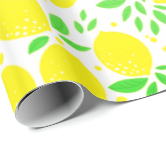 Yellow Lemons Wrapping Paper Cadeaupapier (Rol Hoek)