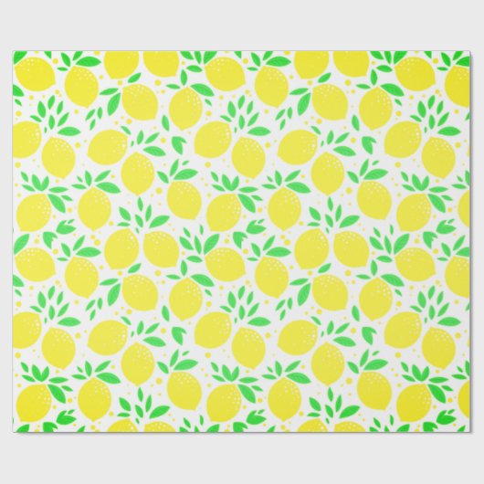 Yellow Lemons Wrapping Paper Cadeaupapier (Vlak)